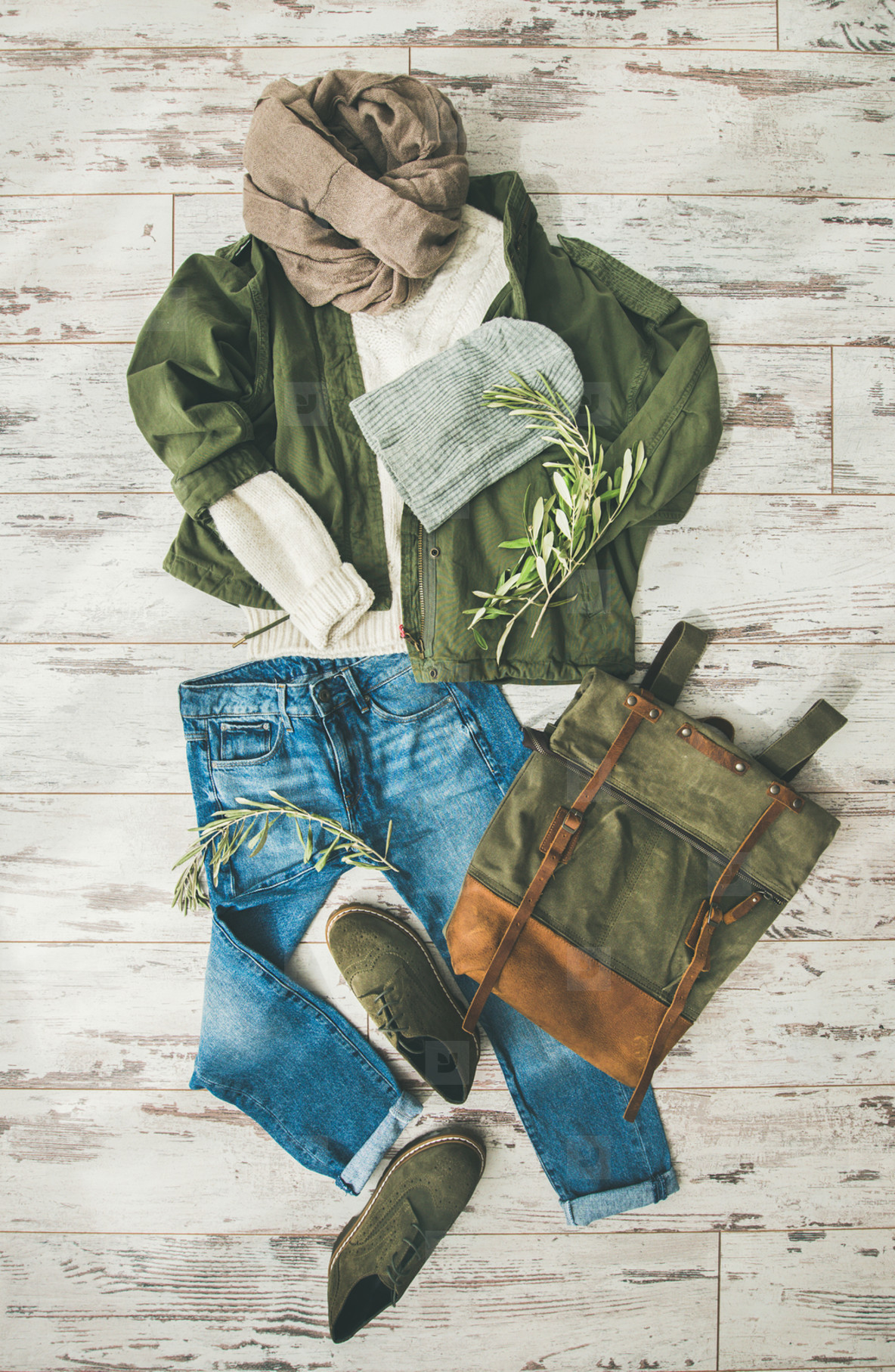 casual chic outfit flatlay