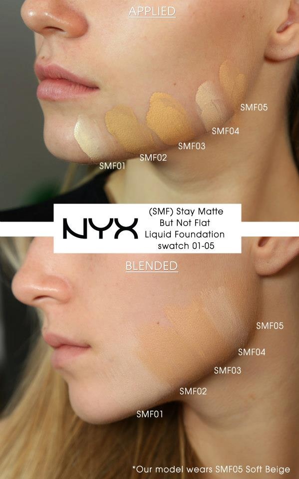 foundation shade swatches on jawline