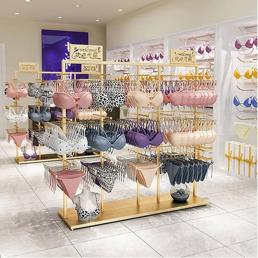 lingerie store display bras shelves