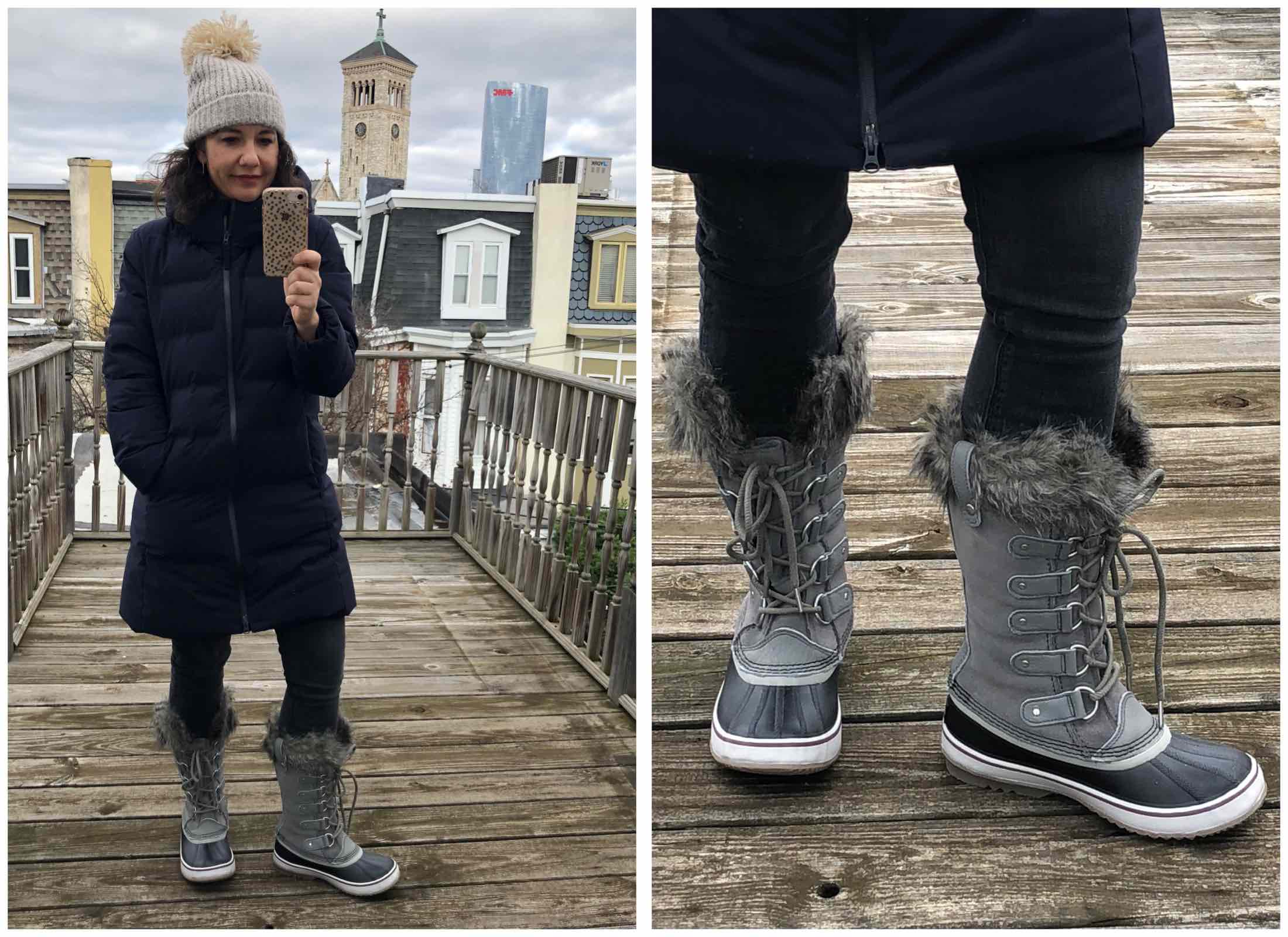 tall waterproof winter boots slush street