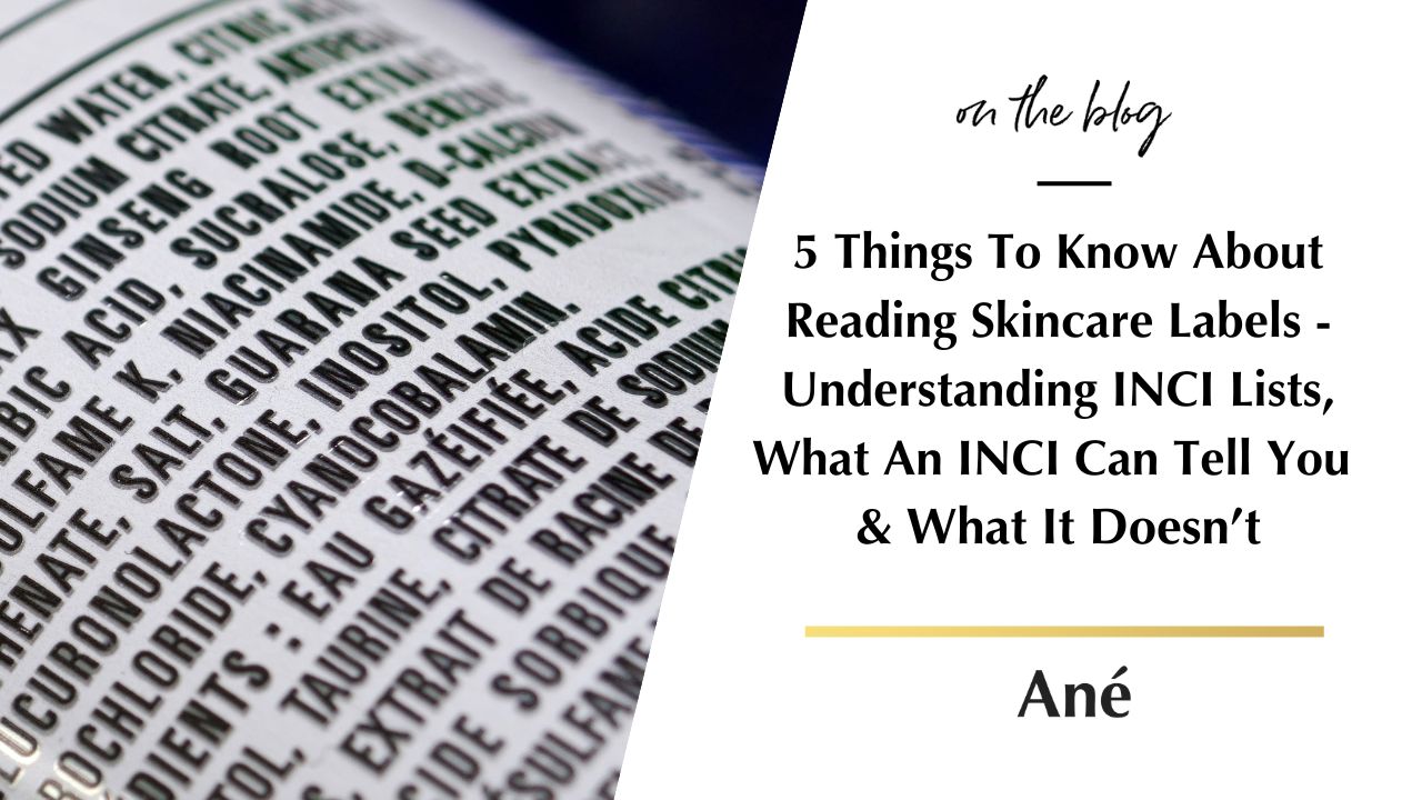 ingredient list skincare label closeup