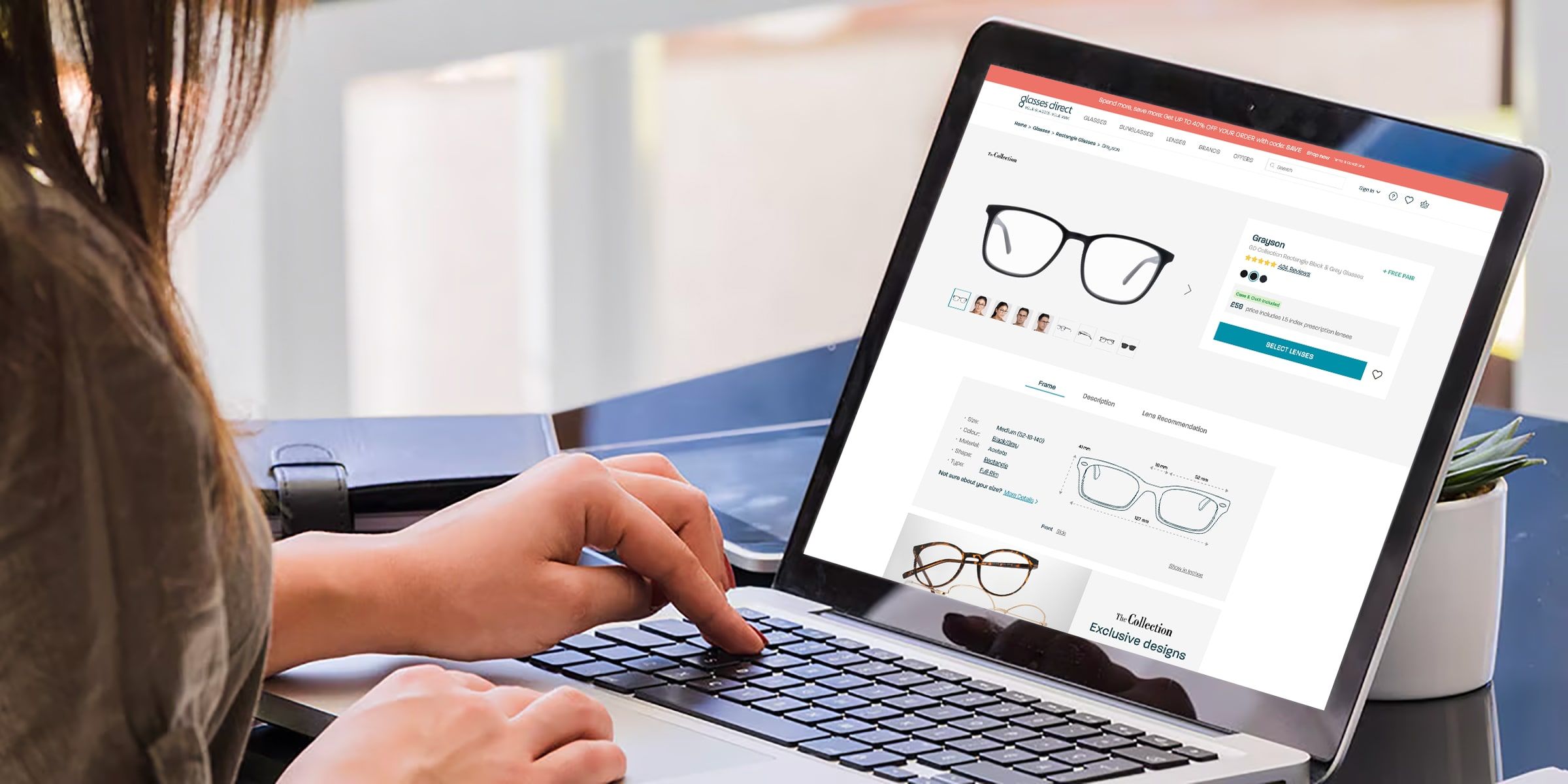 laptop ordering prescription glasses online