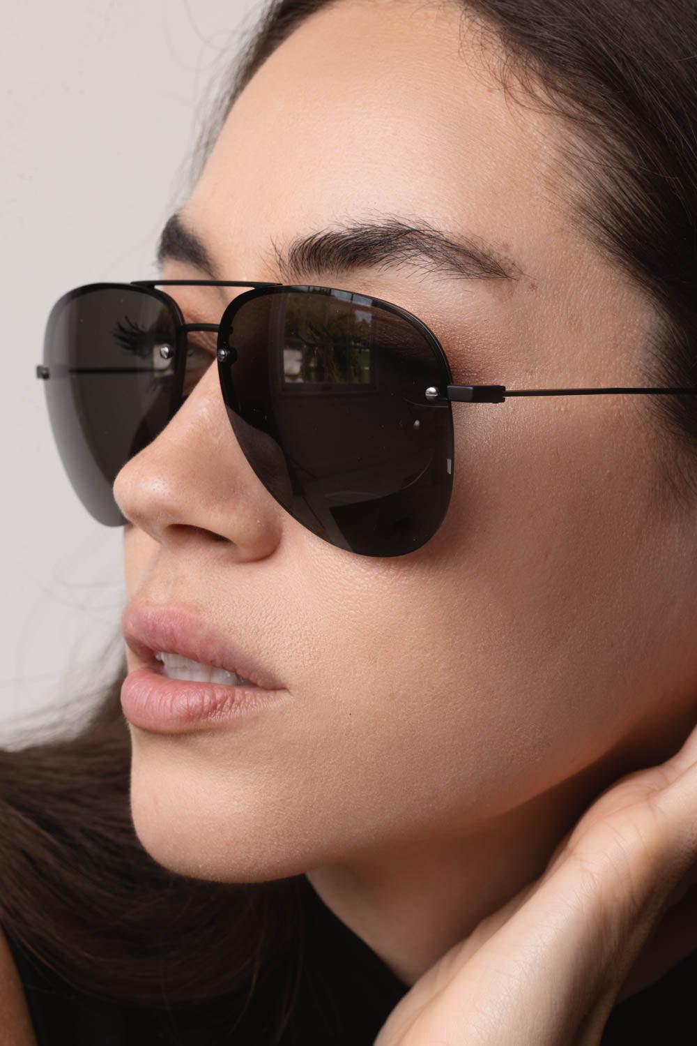 classic aviator sunglasses closeup