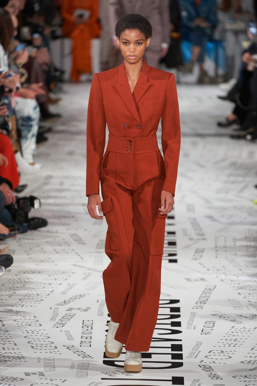runway model luxury tailored suit